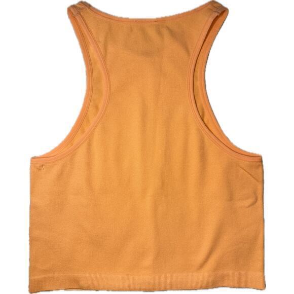Calvin Klein Performance women’s ribbed Crop Top orange Heather, size large - Picture 2 of 5
